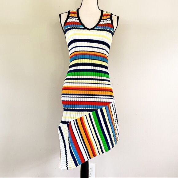 Milly Striped Vneck Dress  - Picture 4 of 11